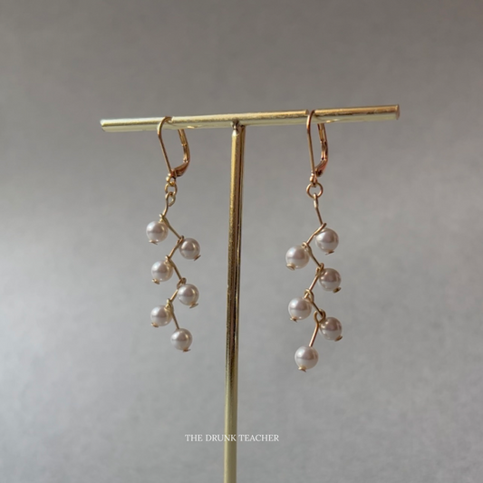 SWAROVSKI CRYSTAL PEARL CROSS EARRINGS