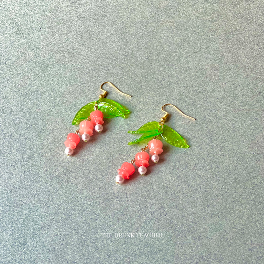 PINK FLOWERS EARRINGS