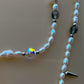 GREY SPACE HEART NECKLACE 灰色水晶鑽石心頸鍊