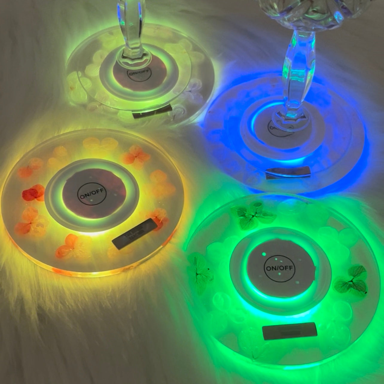 THE DRUNK LED FLORAL COASTER           LED 發光乾花系列杯墊