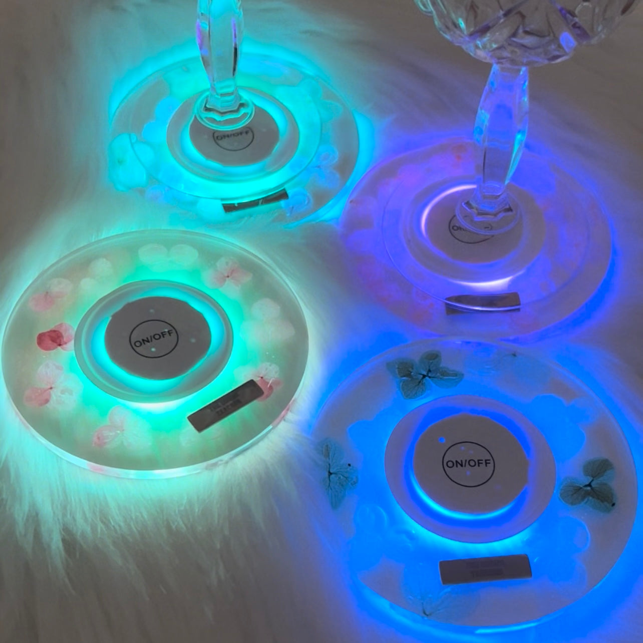 THE DRUNK LED FLORAL COASTER           LED 發光乾花系列杯墊